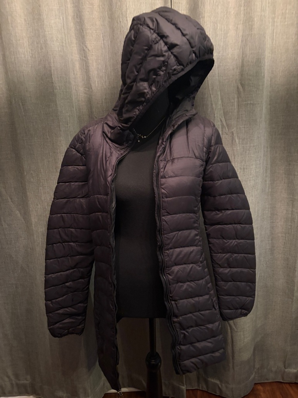 Eddie Bauer Women's Quilted Long Hooded Puffer Coat - Black